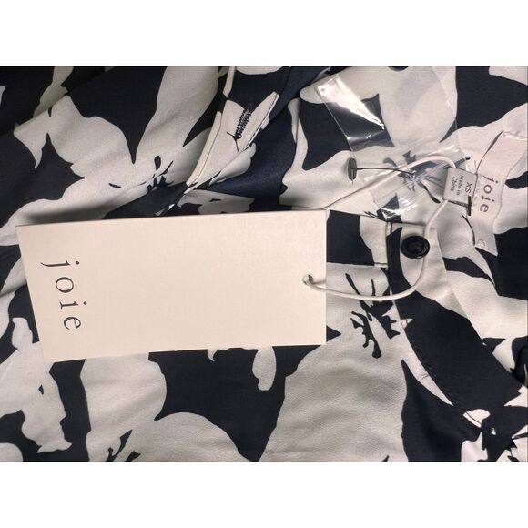 NWT Joie Women's Krystina Floral Ruffle Sleeve Mini Dress Navy White Size XS - Picture 6 of 7